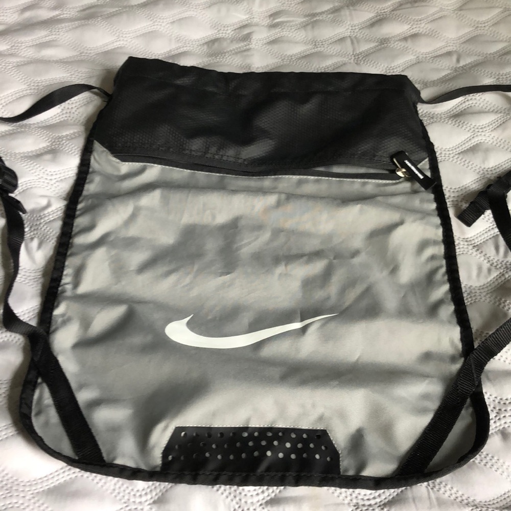 Nike backpack grey and black.